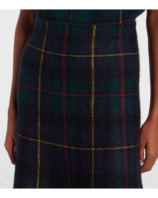 Polo Ralph Lauren Blue Plaid Midi Skirt