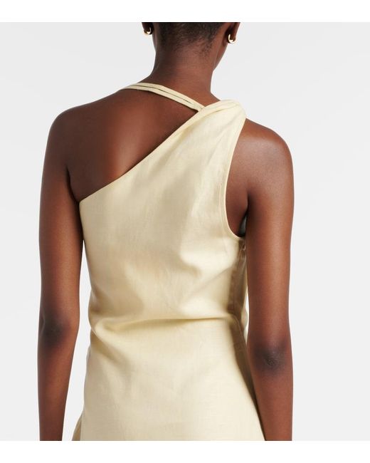 Sir Natural Gathered Halterneck Linen Minidress
