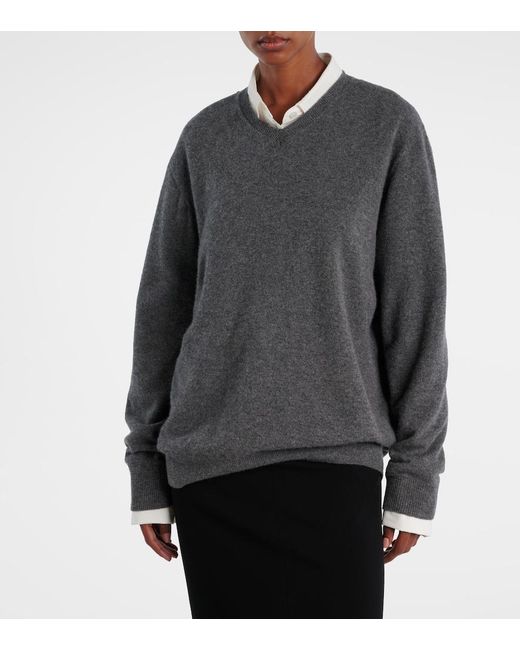 The Row Gray Ligeia Cashmere Sweater