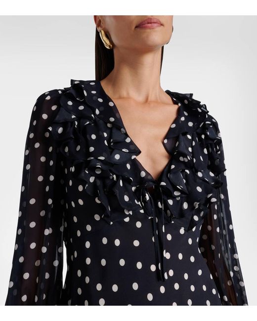 Rixo Blue Top Lasca Aus Seide