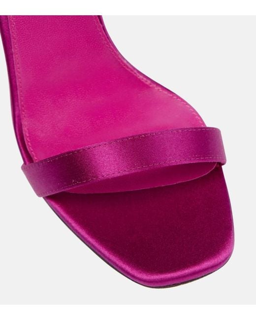 Aquazzura Pink Aura Embellished Satin Sandals