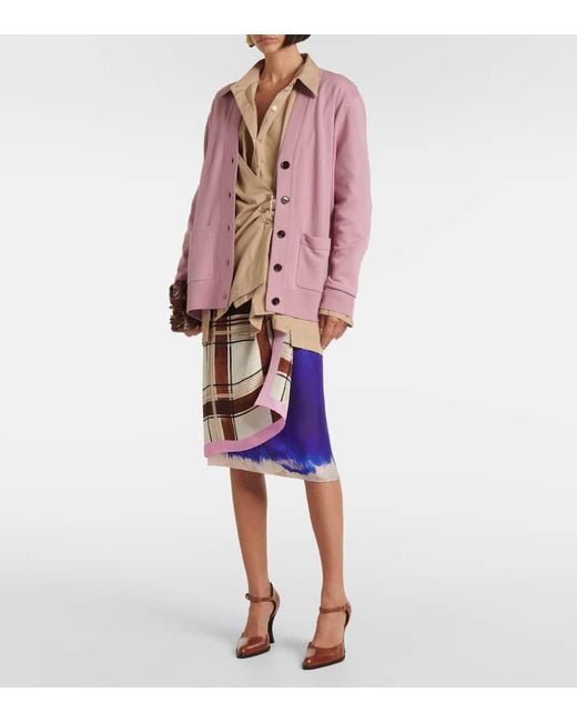 Cardigan En Laine Dries Van Noten en coloris Pink