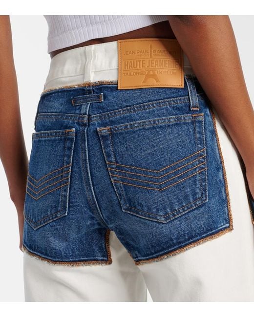 Jean Paul Gaultier Blue Petit Grand Trompe L'Oeil Straight Jeans