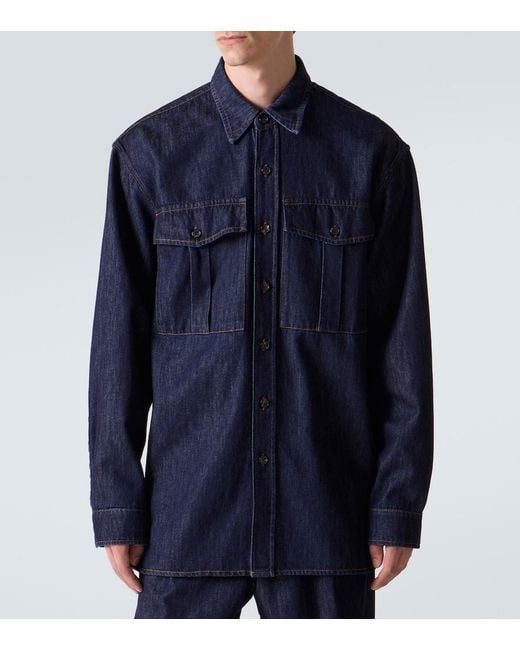 Dries Van Noten Blue Denim Shirt for men
