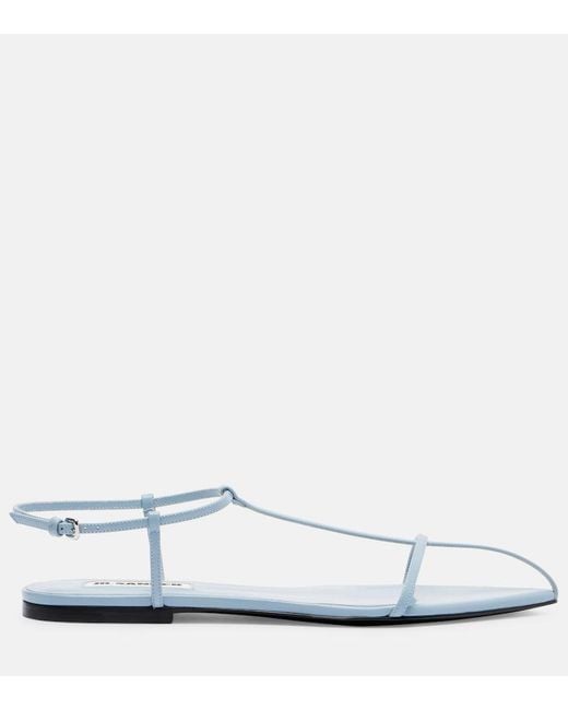 Jil Sander White Cage Leather Sandals