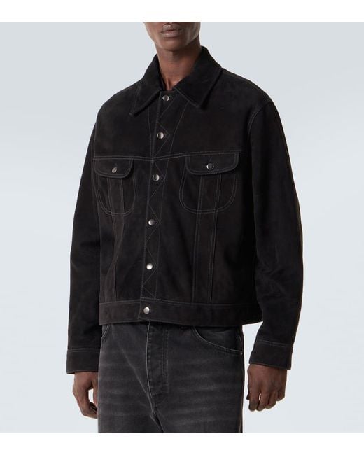 Studio Nicholson Black X Aaron Levine Boston Suede Jacket for men