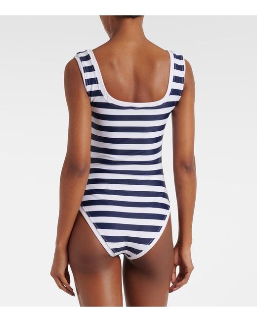 SAME Blue Grace Striped Swimsuit