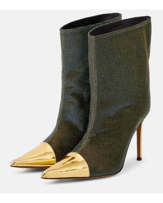 Alexandre Vauthier Green 100Mm Pointed-Toe Boots