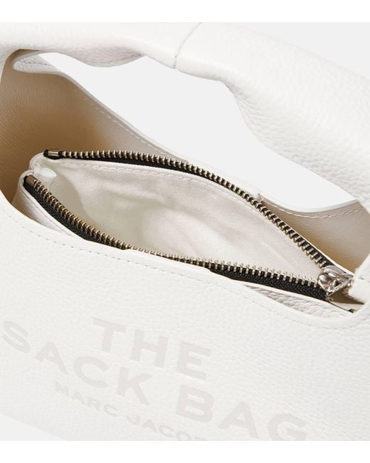 Marc Jacobs The Sack Mini Leather Tote Bag in White | Lyst