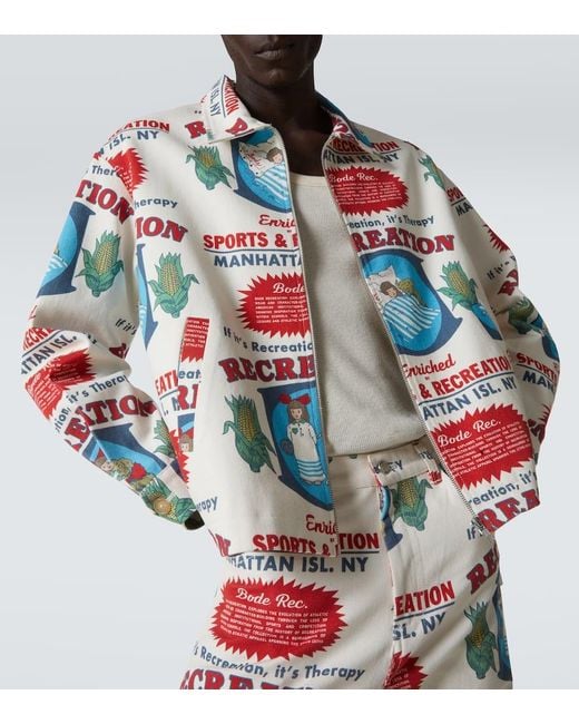 Bode Bedruckte Jacke Enrichment Aus Baumwolle in White für Herren