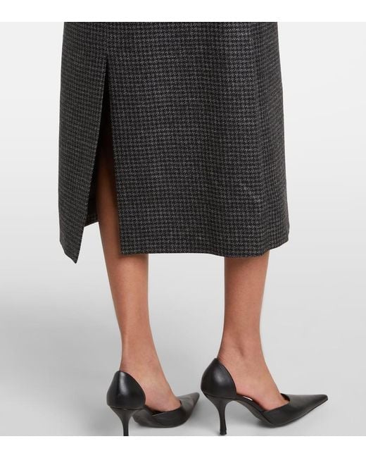Emilia Wickstead Black Hartley Houndstooth Wool-Blend Midi Dress