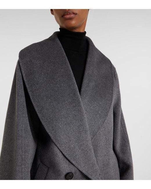 Rohe Gray Scarf-Detail Wool And Cashmere Coat