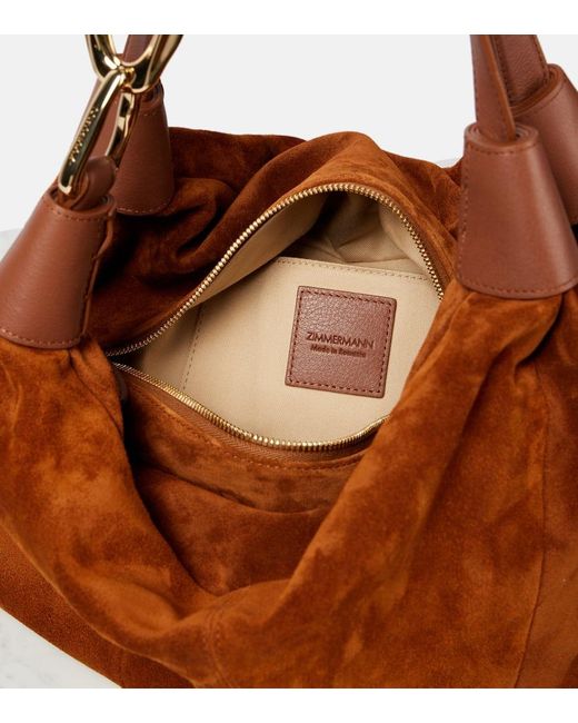 Zimmermann Brown Trampoline Small Suede Shoulder Bag