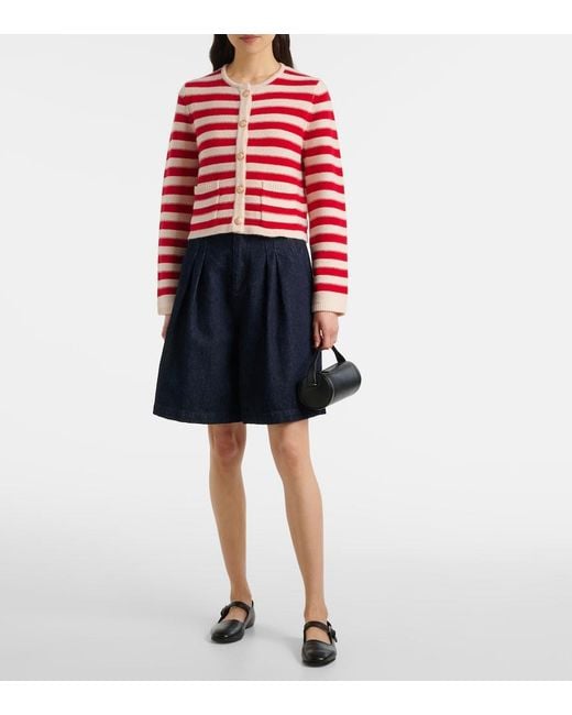 Jardin Des Orangers Red Wool And Cashmere Cardigan