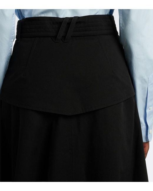 Burberry Black Asymmetric Cotton Maxi Skirt