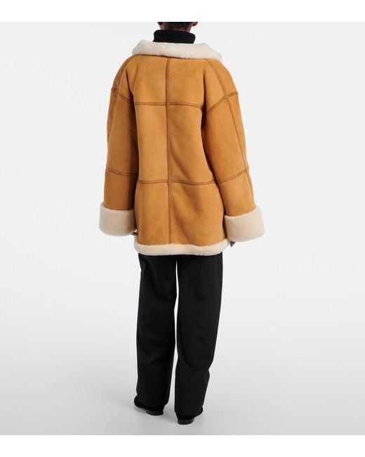 Totême Brown Signature Shearling-Lined Suede Jacket