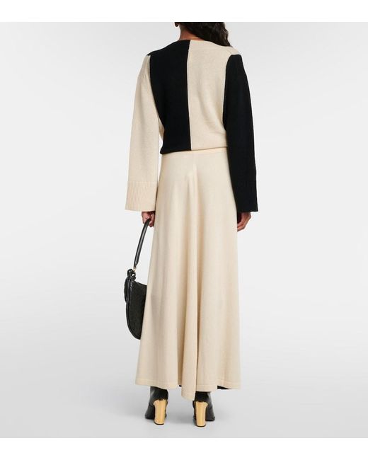 Jardin Des Orangers Black Wool And Cashmere Maxi Skirt