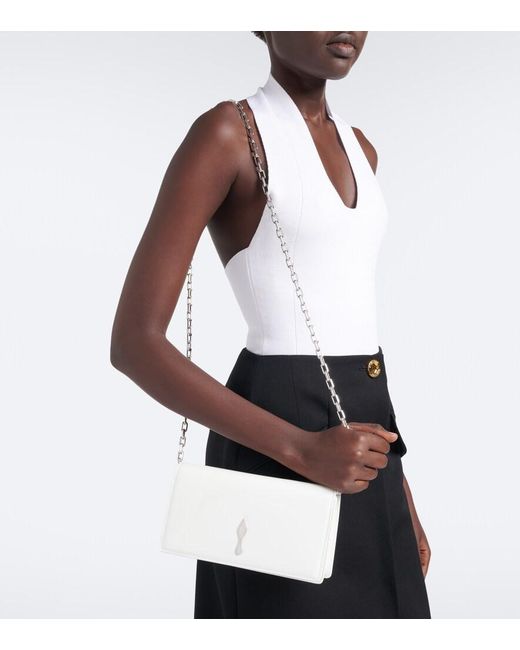 Christian Louboutin White Bettina Small Patent Leather Clutch