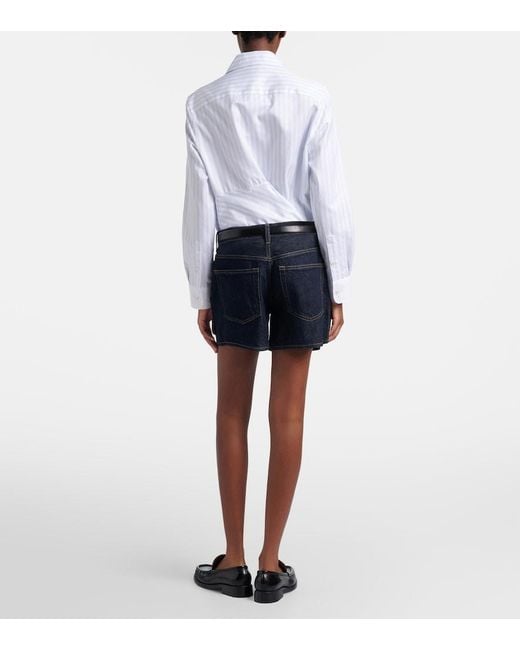 Agolde Blue Leith Denim Shorts