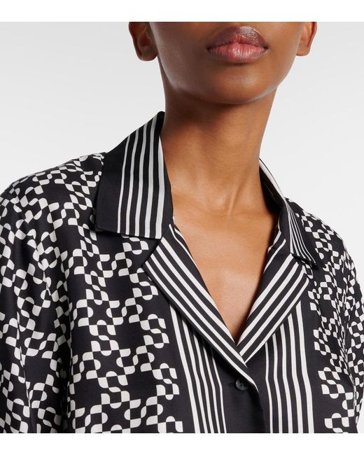 Jonathan Simkhai Black Koda Printed Bowling Shirt