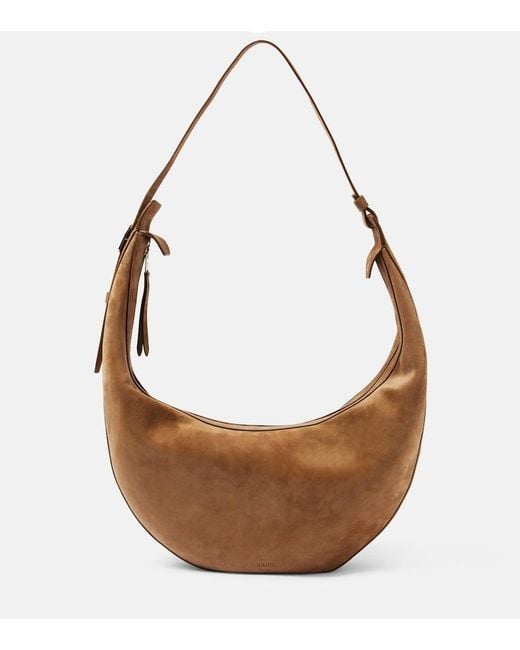 Khaite Brown Augustina Suede Shoulder Bag