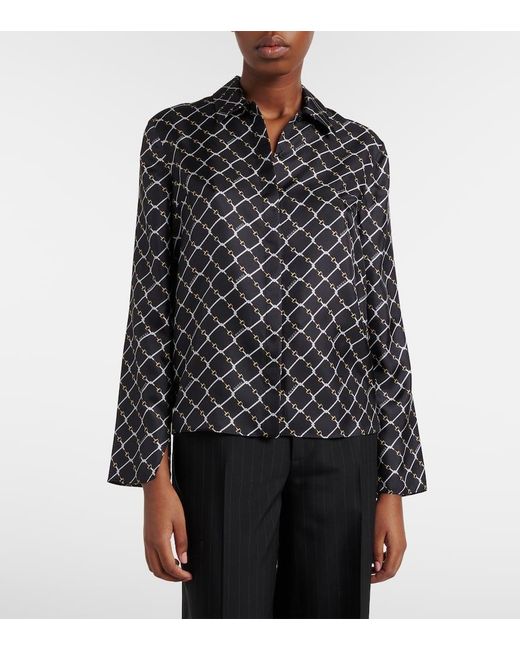 Gucci Black Horsebit Silk Twill Shirt