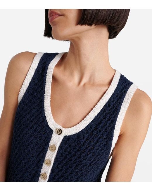 Gucci Blue Minikleid Aus Einem Baumwollgemisch
