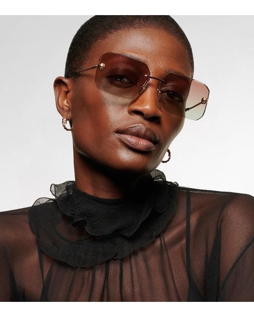 BVLGARI Brown Serpenti Square Sunglasses