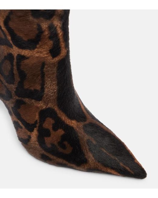 Christian Louboutin Brown Miss Z Leather Pony Hair Knee-High Boots 100