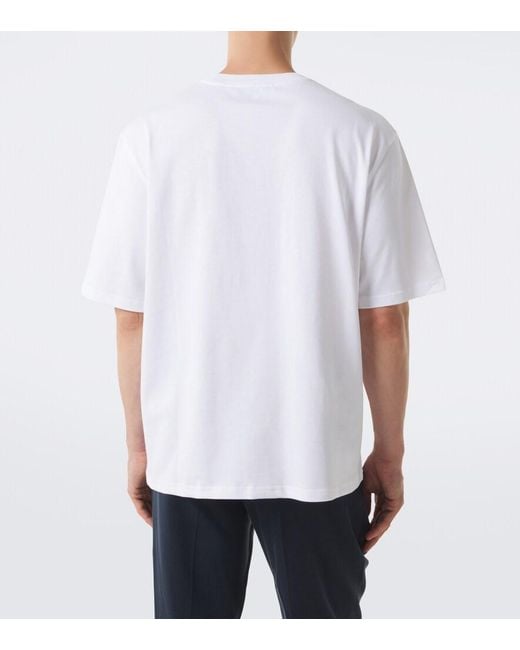 AMI White Ami De Cour Tulipe Cotton Jersey T-Shirt for men