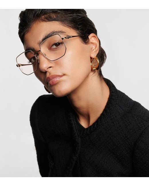 Cartier Metallic Panthere De Cartier Square Glasses