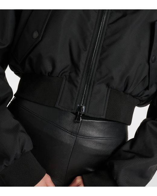 Wardrobe NYC Black Cropped Bomber Jacket