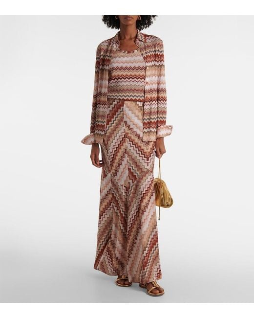 Missoni Pink Zigzag Lame Shirt