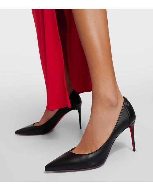 Christian Louboutin Sporty Kate 85 Black Leather Pumps