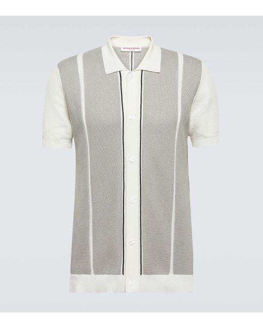 Orlebar Brown White Tiernan Ripley Knitted Cotton Shirt for men