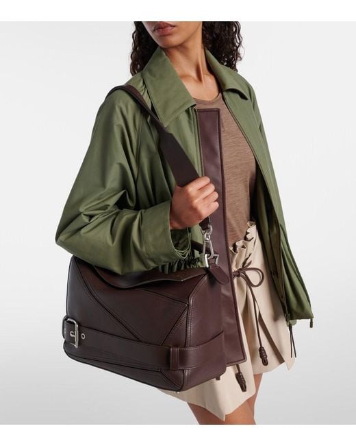 Borsa Puzzle Biker Large di Loewe in Black