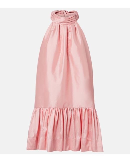 Jonathan Simkhai Pink Hope Bow-Detail Taffeta Minidress