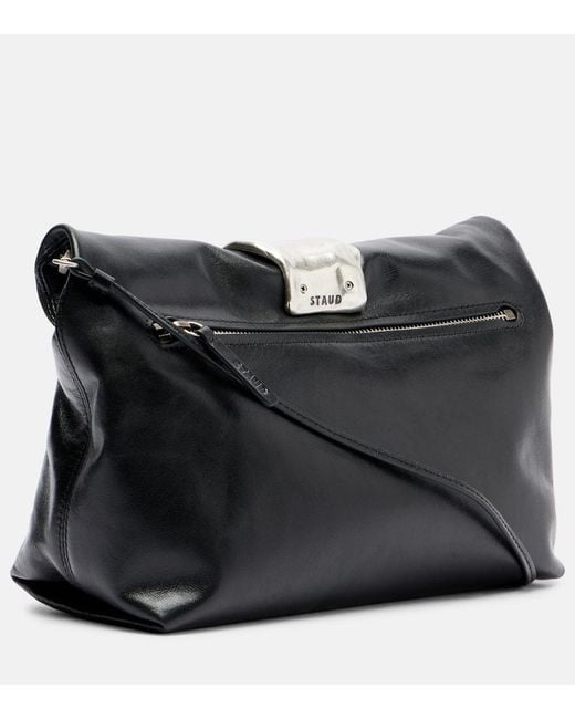 Staud Black Cuff Leather Clutch