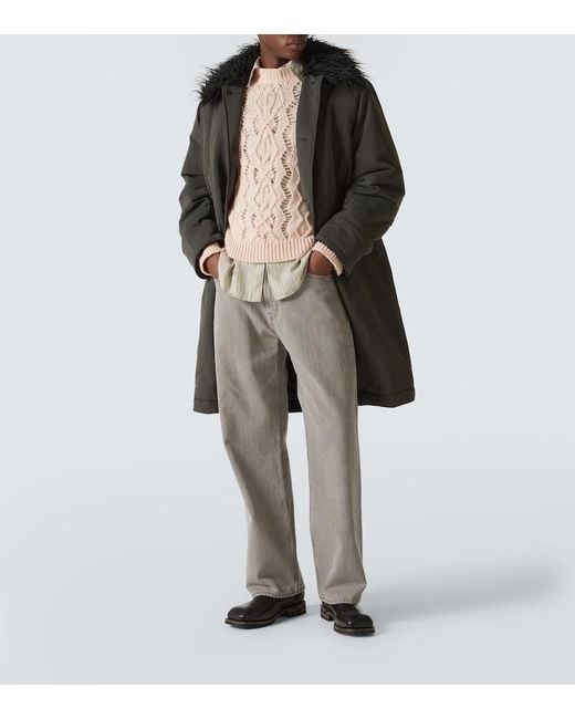 Our Legacy Natural Cable Sonar Roundneck Wool Sweater for men