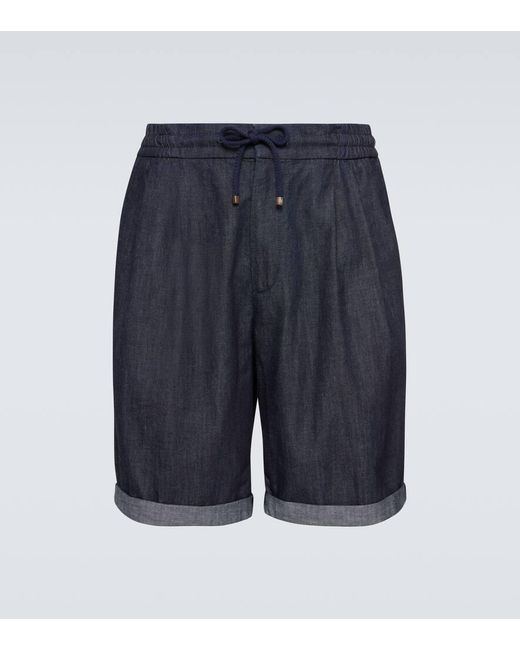 Brunello Cucinelli Bermuda-Shorts aus Denim in Blue für Herren