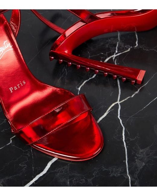 Christian Louboutin Red Condorapik Queen 100 Leather Sandals