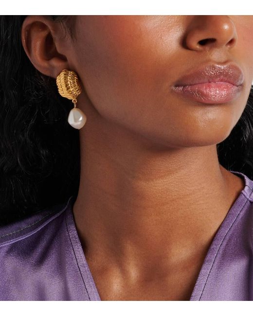 Jennifer Behr Metallic Ohrringe Asha Mit Zierperlen