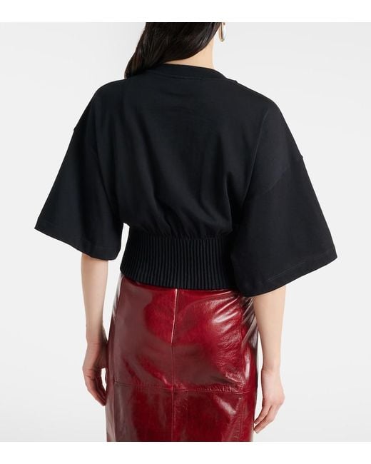 Sportmax Black Fosco Cotton Jersey Top