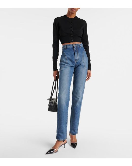 Alaïa Blue High-Rise Slim Jeans