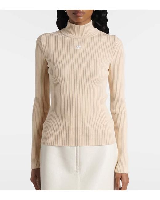 Courreges Natural Pullover Reedition Aus Rippstrick