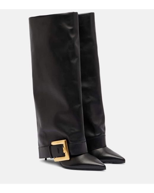 Balmain Black Stiefel Anthem Aus Leder