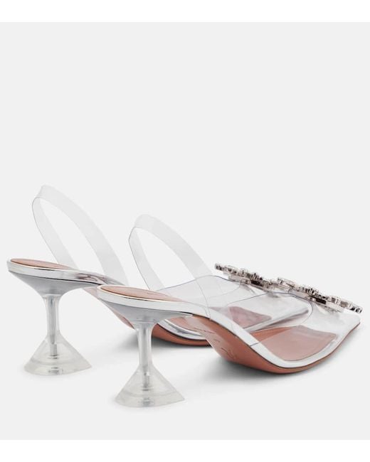 AMINA MUADDI Pink Begum Embellished Pvc Slingback Pumps