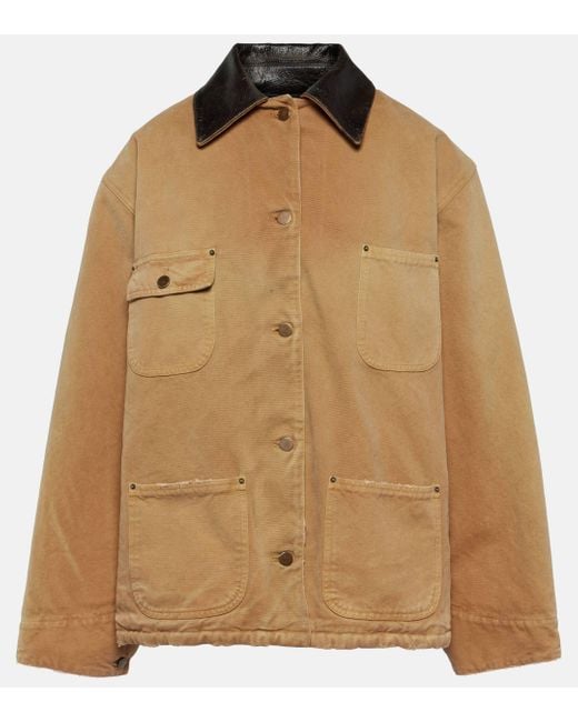 Prada Brown Oversized Cotton Canvas Jacket