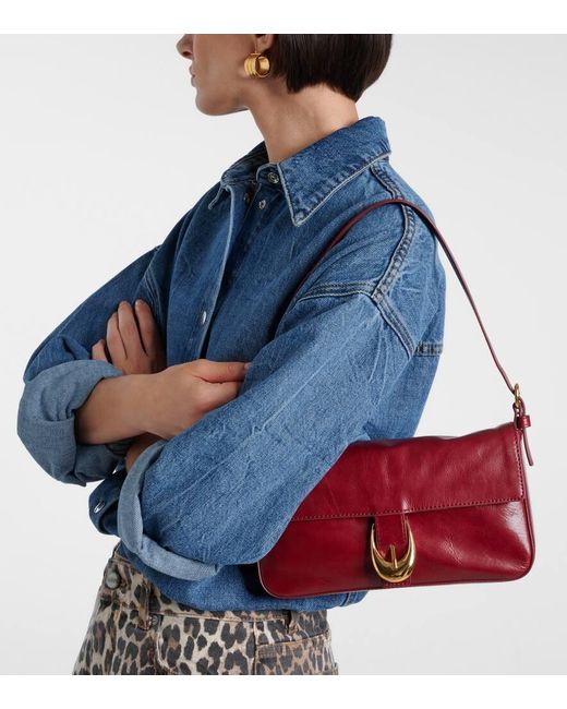 Staud Red Schultertasche Harlow Aus Leder