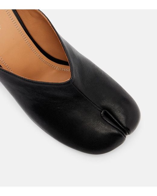 Maison Margiela Black Tabi Leather Mules